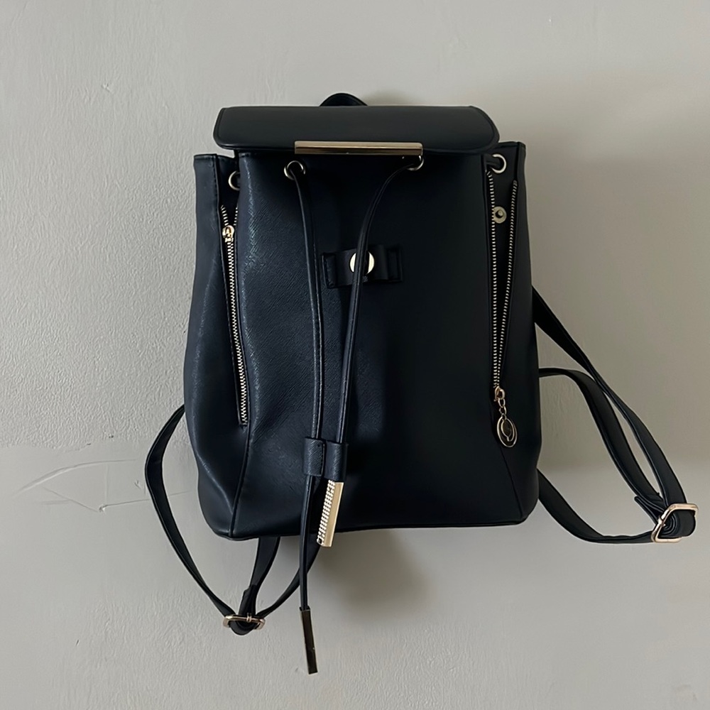Forever 21 Faux Black Leather Backpack